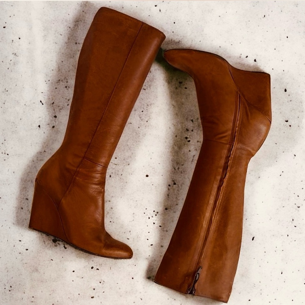 Barneys New York CO-OP Brown, Wedge, Tall Boots